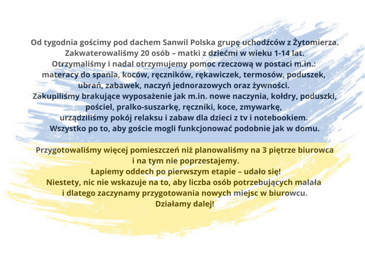 SANWIL WSPIERA UCHODŹCÓW